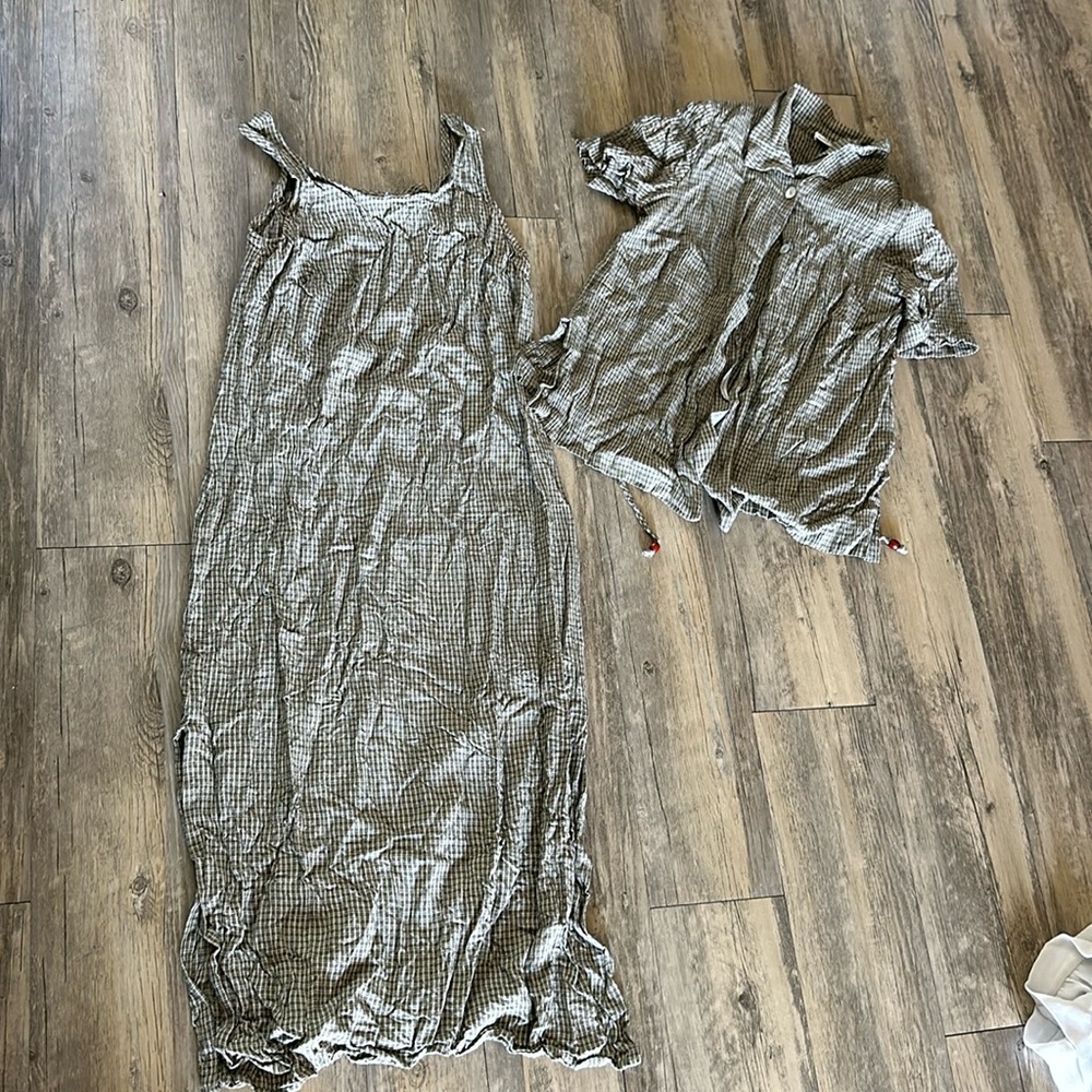 ☀️VTG two piece dress/shirt set